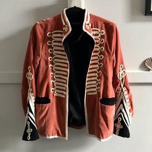 Zara Woman Velvet Military Jacket S.